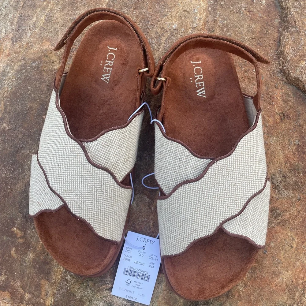 J. Crew Factory Women's Scalloped Sandals NWT